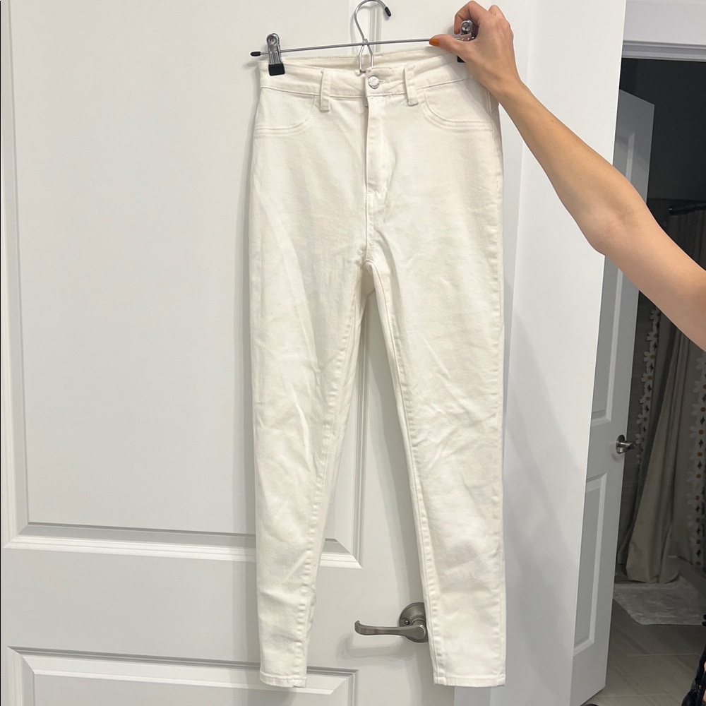 SHEIN Cream High Rise Jeans